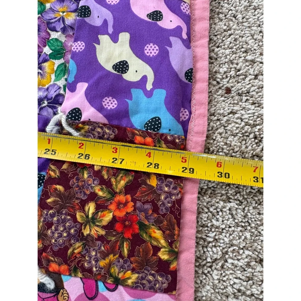 Y2K Handmade Dora the‎ Explorer Patchwork Pink Baby Quilt Kidcore Nickelodeon